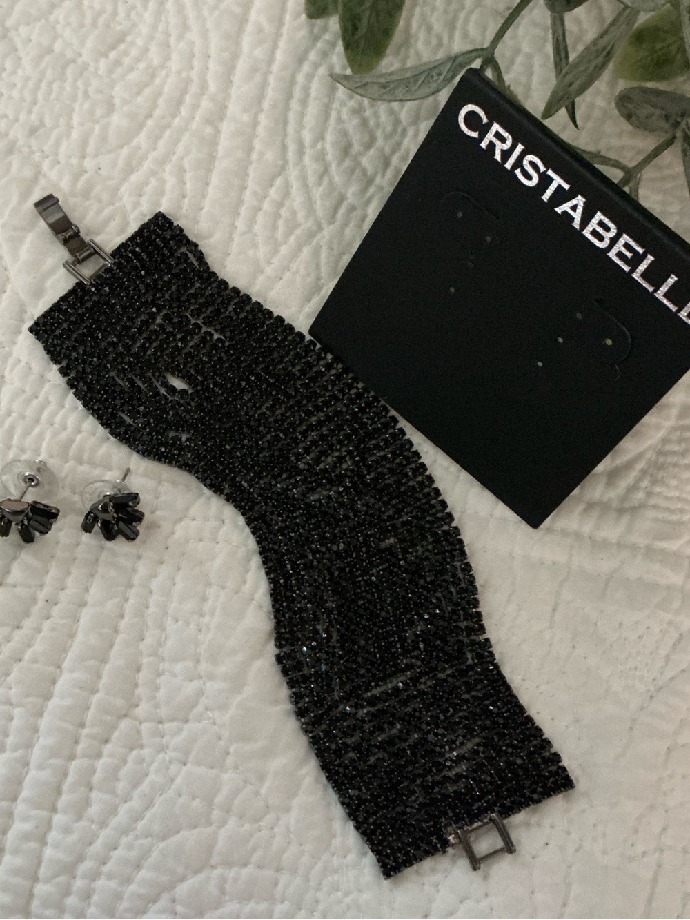 Nordstrom Black Beaded Statement Bracelet